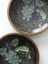 vintage Chinese cloisonne plates pair