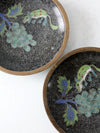 vintage Chinese cloisonne plates pair