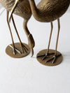 mid century brass heron figurines pair