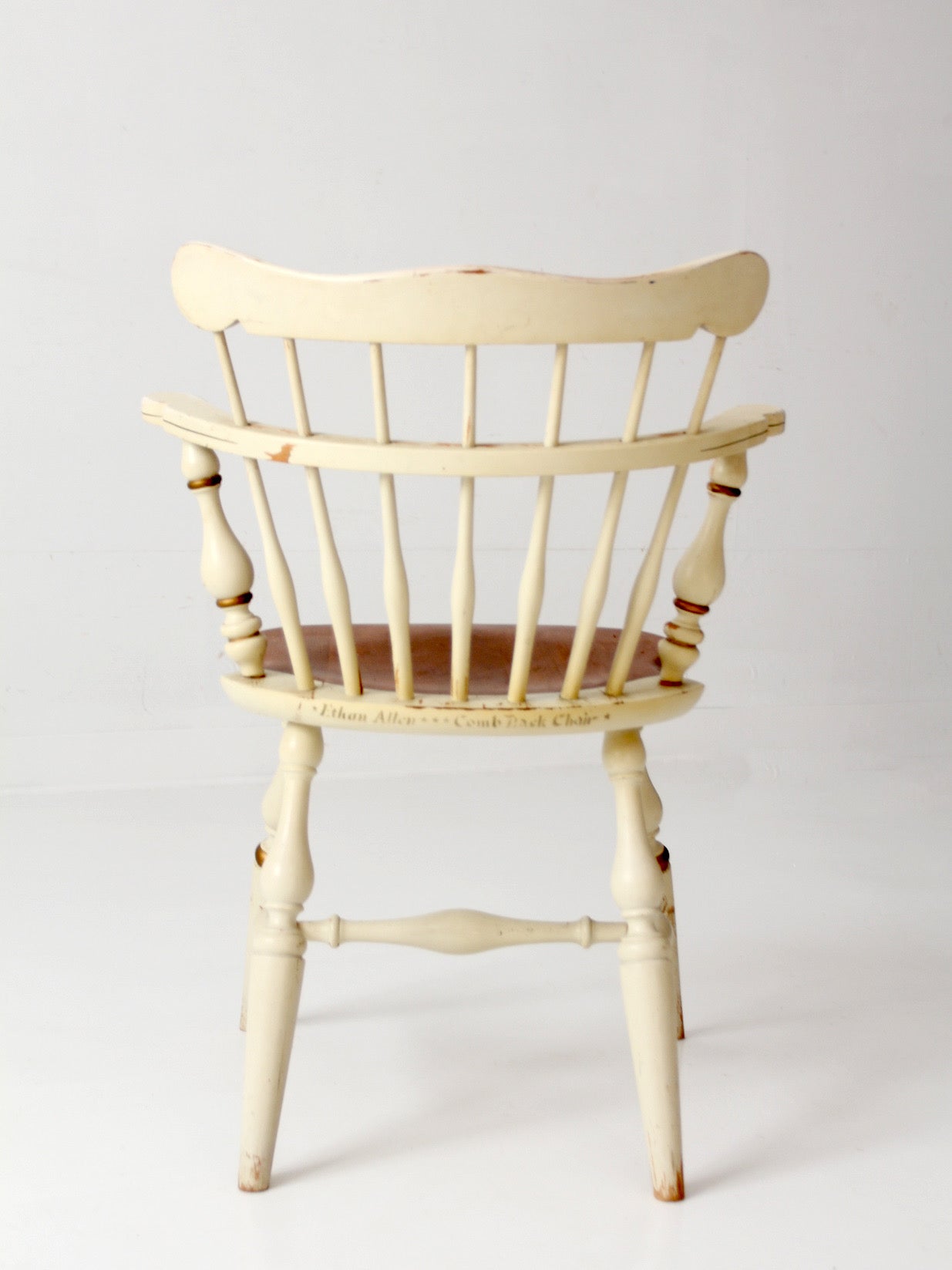 vintage Ethan Allen comb back chair