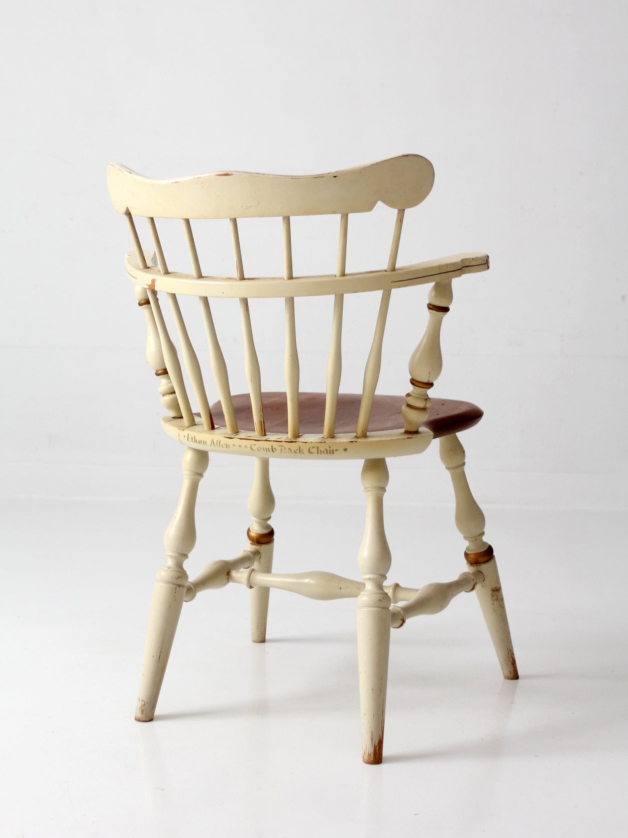 vintage Ethan Allen comb back chair