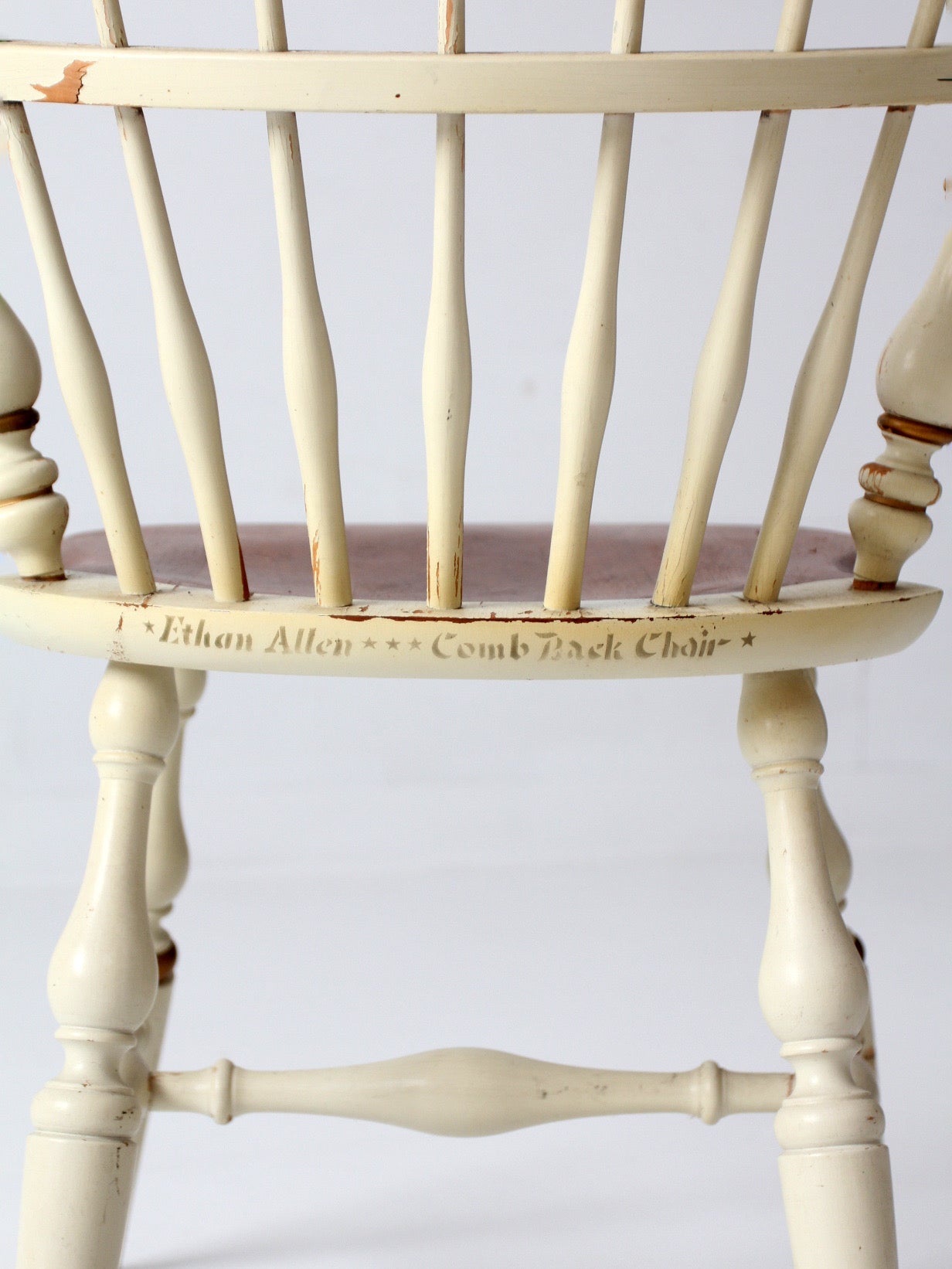 vintage Ethan Allen comb back chair