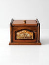 vintage rustic wood recipe box