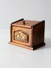 vintage rustic wood recipe box