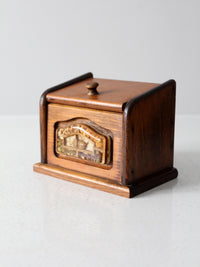 vintage rustic wood recipe box