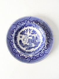 vintage Japanese blue willow dish pair