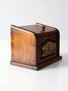 vintage rustic wood recipe box