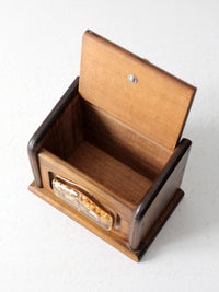 vintage rustic wood recipe box