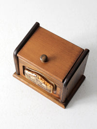 vintage rustic wood recipe box