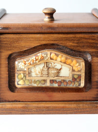 vintage rustic wood recipe box