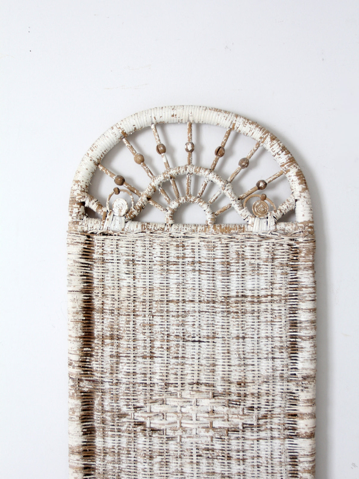 antique white wicker wall panel