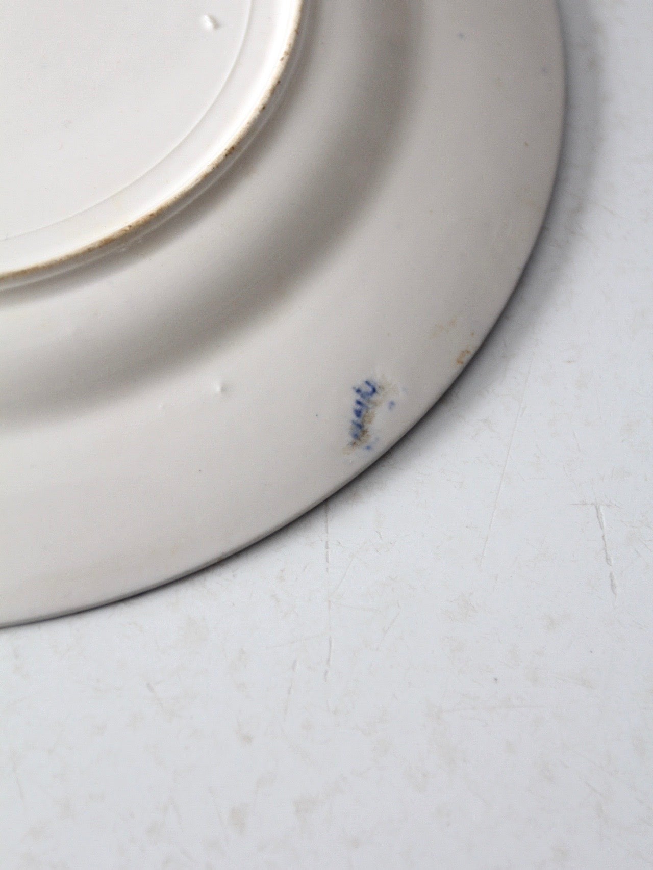 vintage Japanese blue willow dish pair