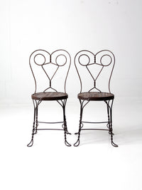 antique ice cream parlor bistro chair pair