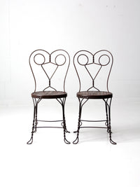 antique ice cream parlor bistro chair pair