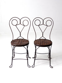 antique ice cream parlor bistro chair pair