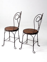 antique ice cream parlor bistro chair pair