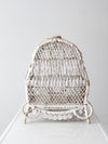 vintage white wicker bird cage