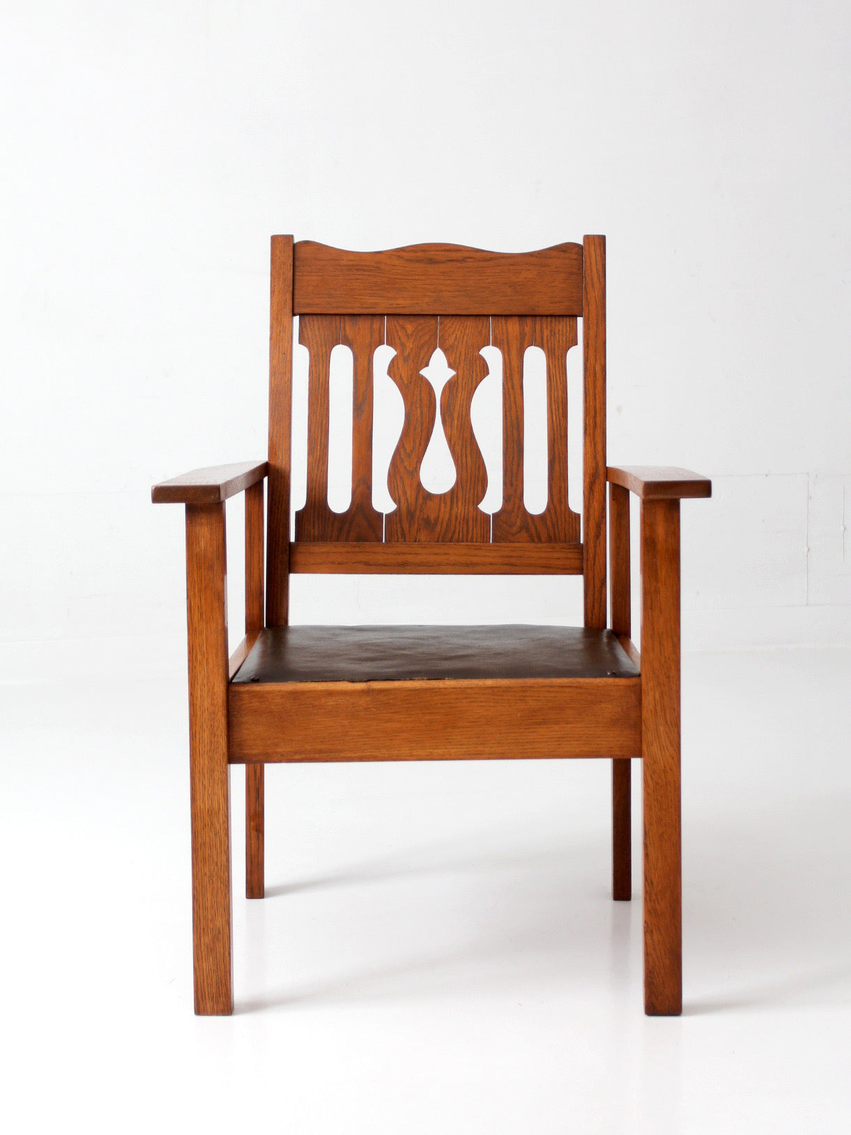 antique Arts and Crafts Mission oak armchair