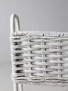 vintage white wicker plant stand