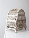vintage white wicker bird cage