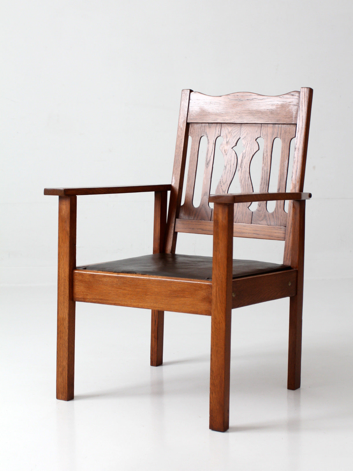 antique Arts and Crafts Mission oak armchair