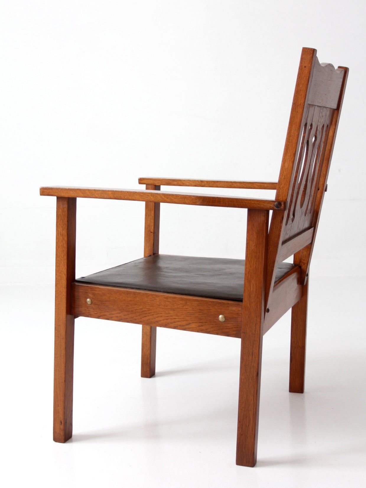 antique Arts and Crafts Mission oak armchair