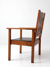 antique Arts and Crafts Mission oak armchair