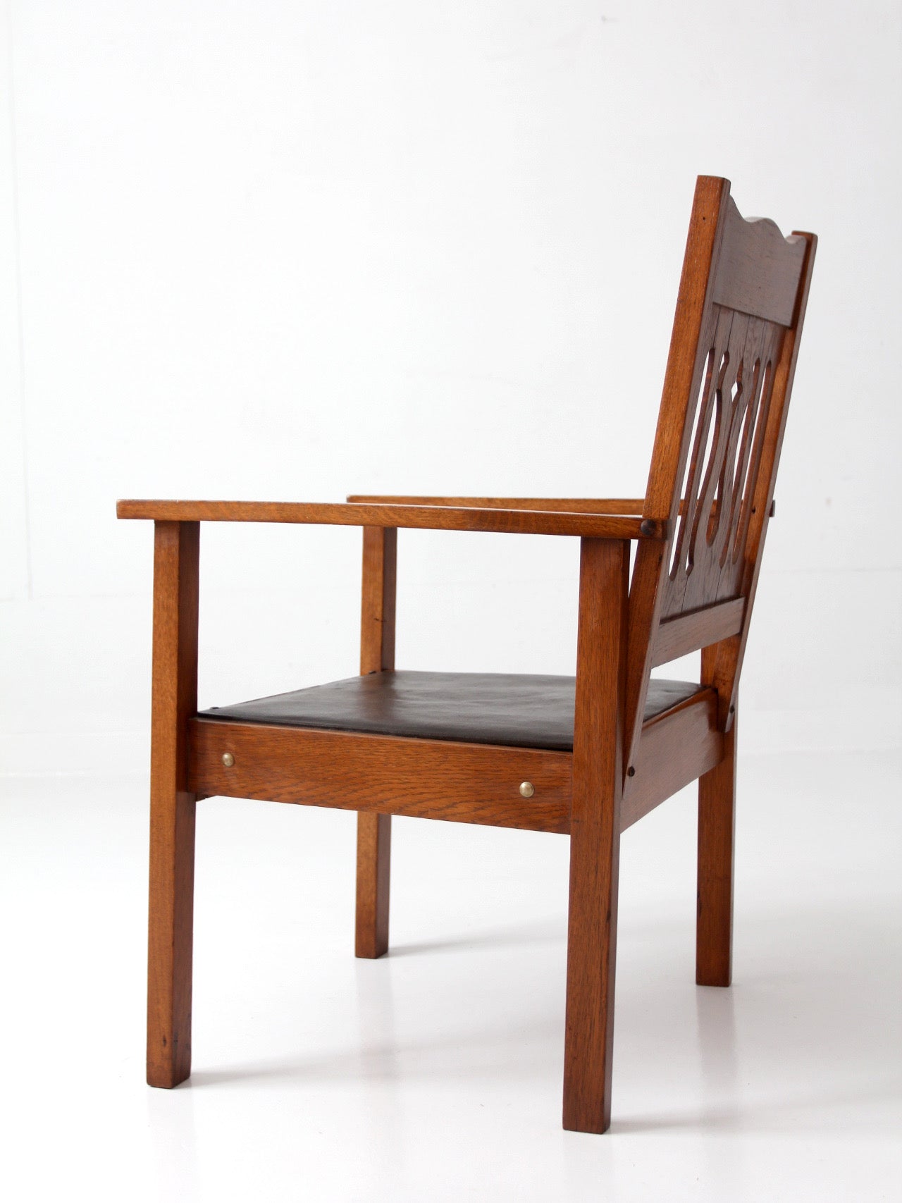 antique Arts and Crafts Mission oak armchair