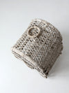 vintage white wicker bird cage