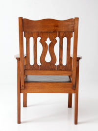 antique Arts and Crafts Mission oak armchair