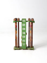 mid century croquet set lawn game