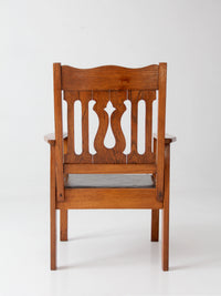antique Arts and Crafts Mission oak armchair
