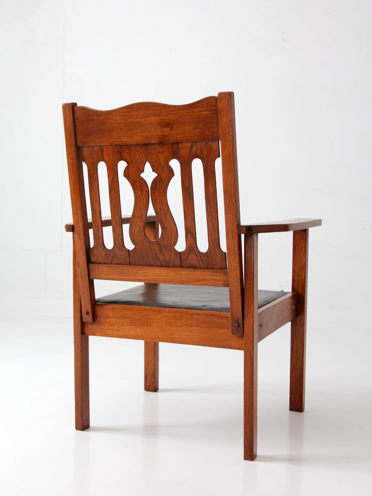 antique Arts and Crafts Mission oak armchair