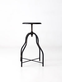 antique industrial adjustable metal stool