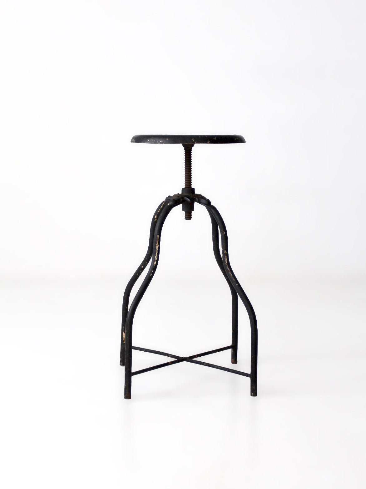 antique industrial adjustable metal stool