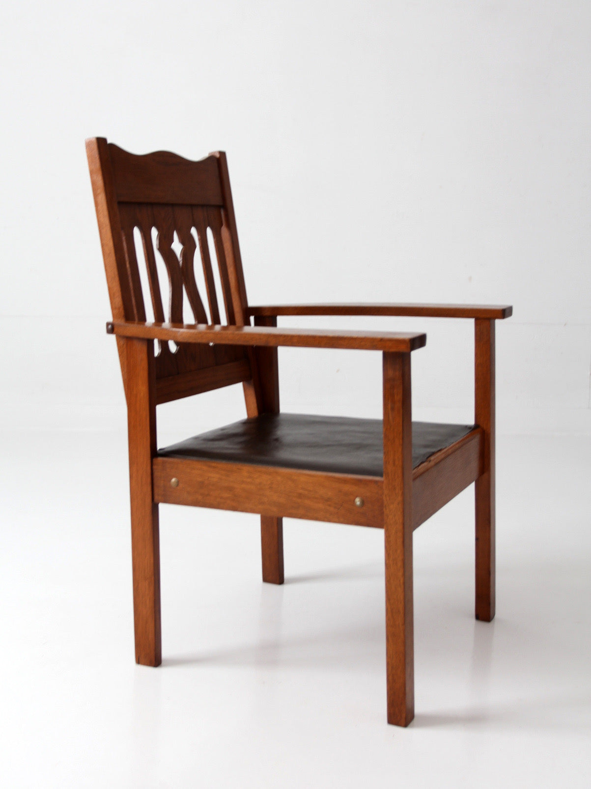antique Arts and Crafts Mission oak armchair
