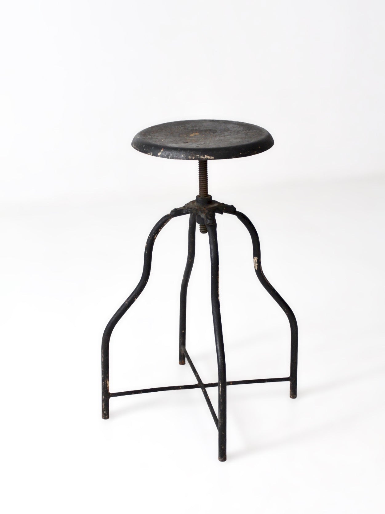 antique industrial adjustable metal stool