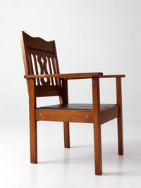 antique Arts and Crafts Mission oak armchair