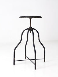 antique industrial adjustable metal stool