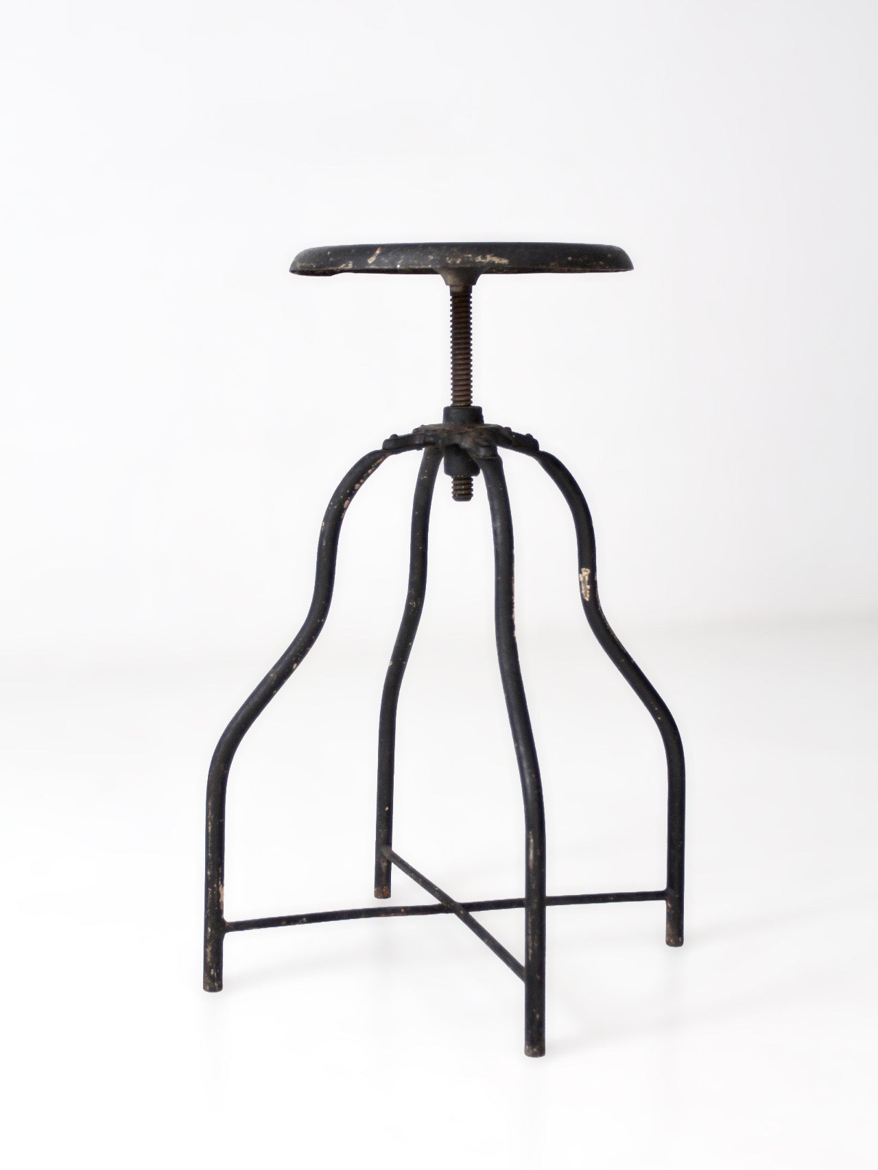 antique industrial adjustable metal stool