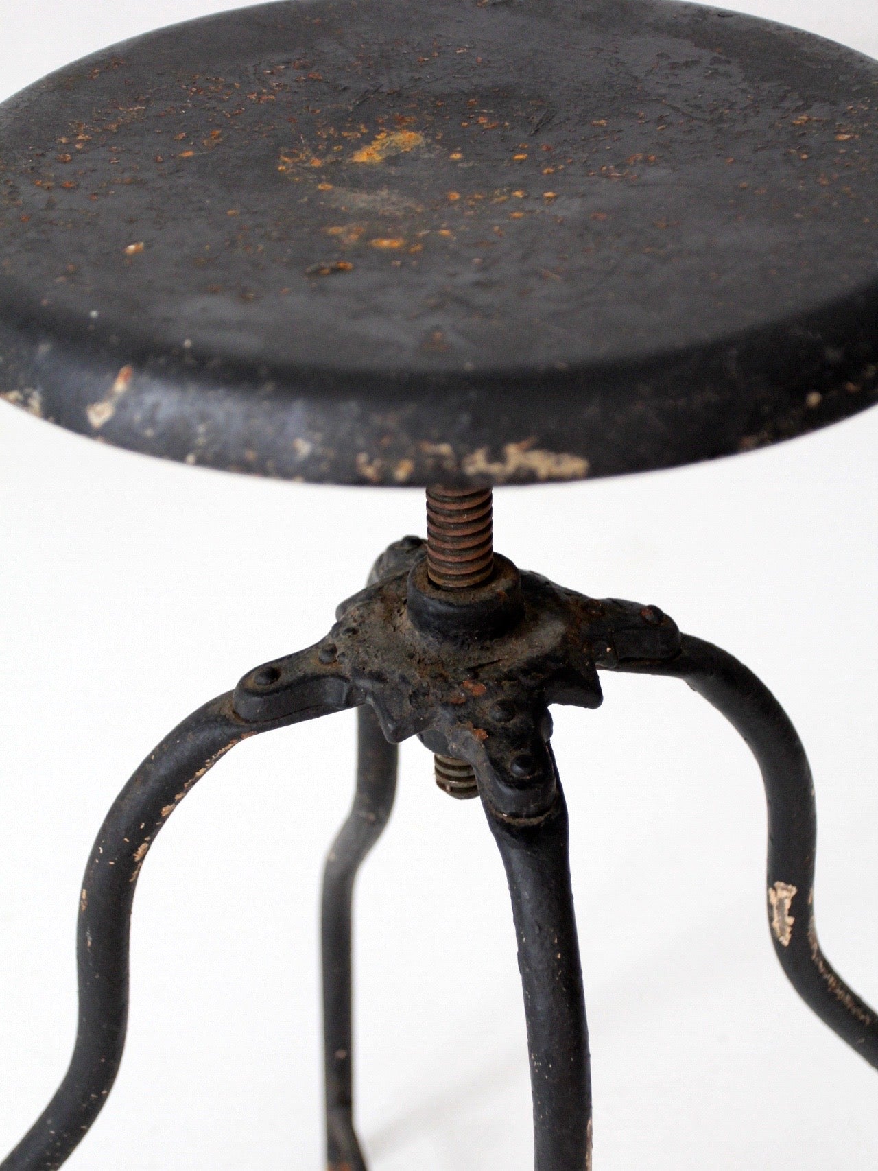 antique industrial adjustable metal stool