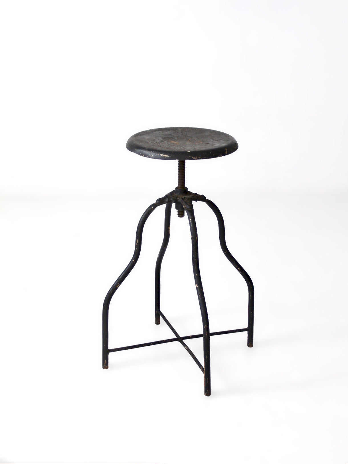 antique industrial adjustable metal stool
