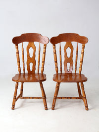 vintage splat-back dining chairs pair