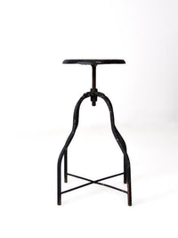 antique industrial adjustable metal stool