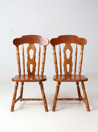 vintage splat-back dining chairs pair