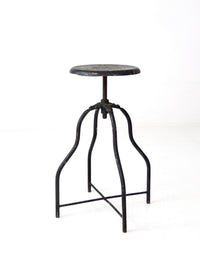antique industrial adjustable metal stool