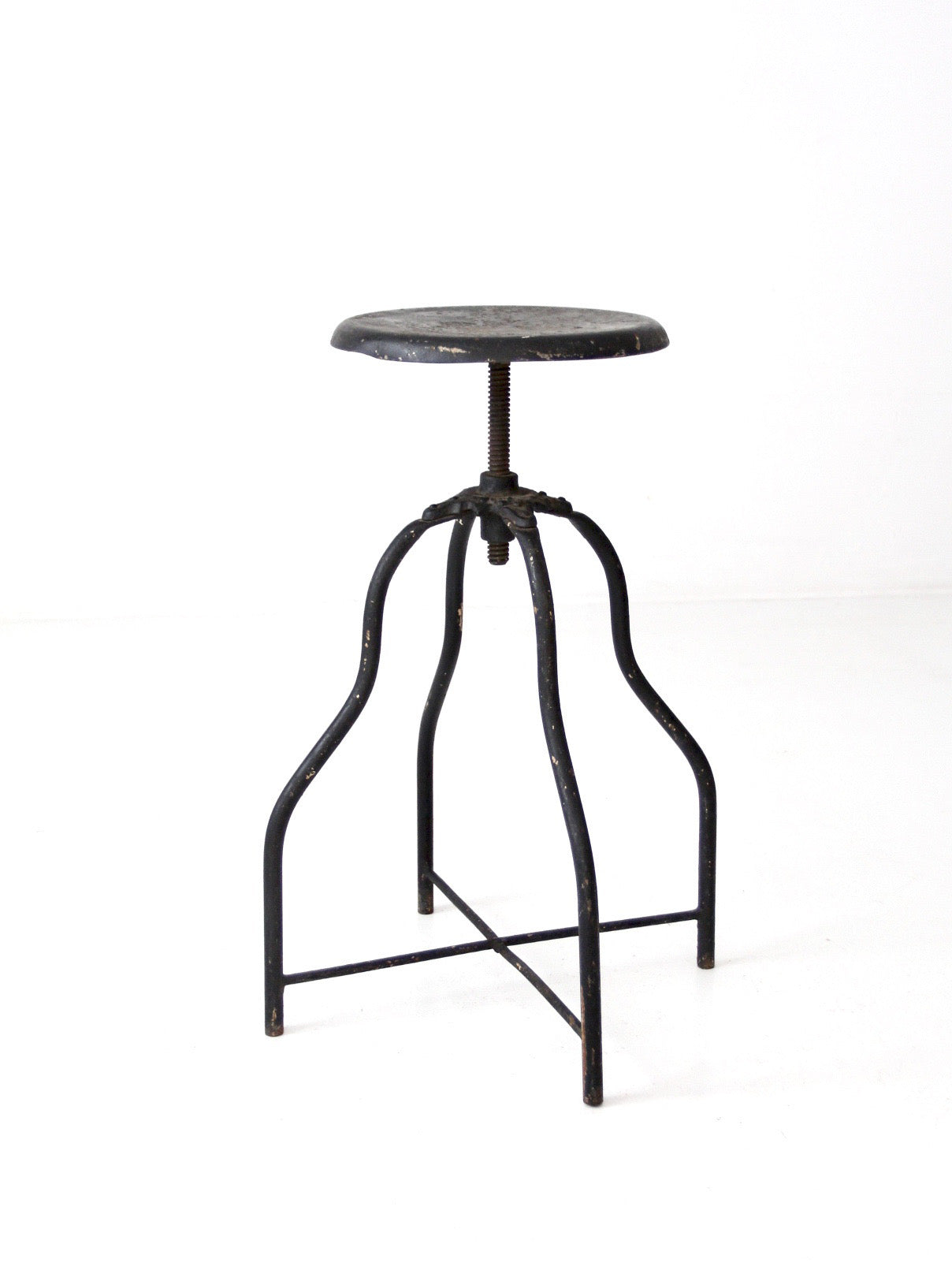 antique industrial adjustable metal stool