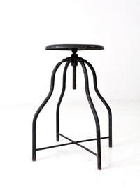 antique industrial adjustable metal stool