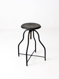 antique industrial adjustable metal stool
