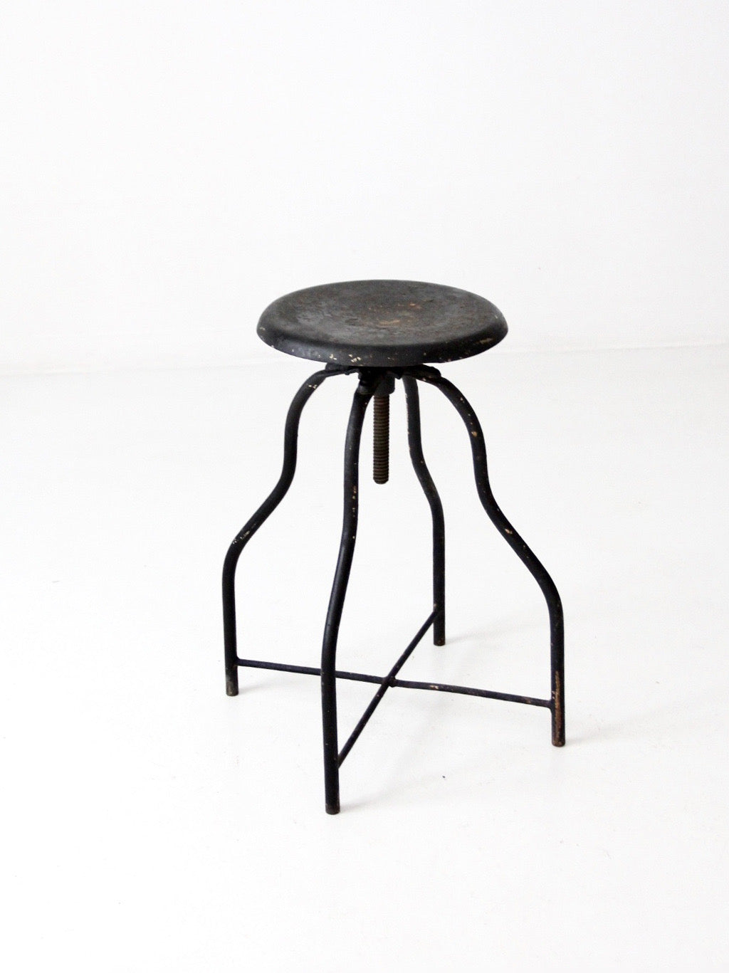 antique industrial adjustable metal stool